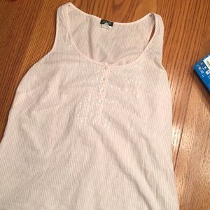 J. Crew breezy striped tank top—pink/white stripes